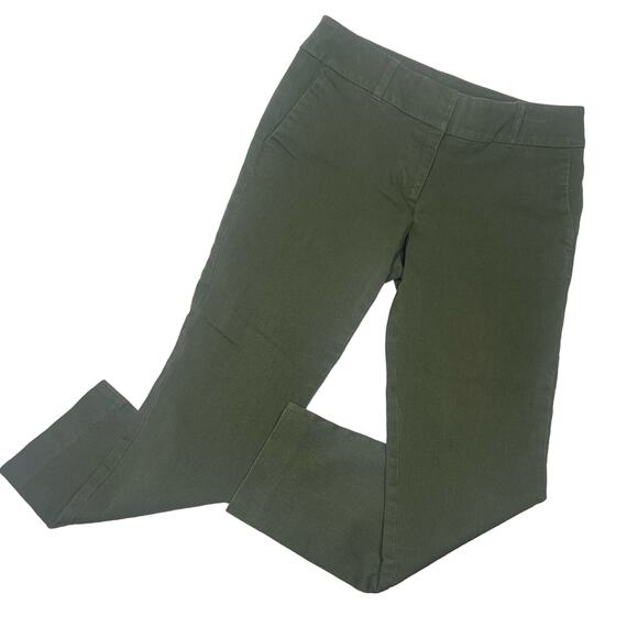 Loft Olive Curvy Skinny Flat Front Vintage Inspired Tapered Ankle Pants Size 6 - Picture 1 of 9
